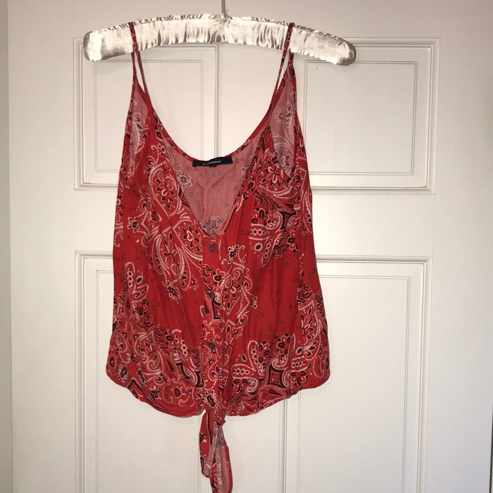 Olivaceous bandana tank top tie